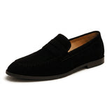 Herren Loafers mit Penny Riemen und Mokassin Naht in Schwarz