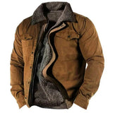Niklas | Herren Mens Cardigan Fleece-Gefütterter Western Hemdjacke in Braun