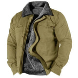 Niklas | Herren Mens Cardigan Fleece-Gefütterter Western Hemdjacke in Grün