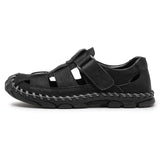 Herren offene Zehen Slide-Sandalen mit einteiligem Riemen im oberen Bereich in Schwarz