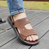 Herren Sandalen mit Breiten Riemen in Braun