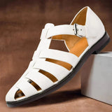 Herren Sandalen Sommer mit Geschlossener Zehenpartie in Weiß