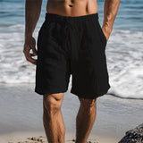 Herren Shorts mit elastischem Bund und Kordelzug in Schwarz