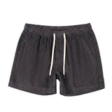 Herren Shorts mit elastischem Bund und Kordelzug und Rippenstruktur in Grau