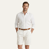 Herren Shorts mit Falten und Gürtel in Weiß