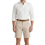 Herren Shorts mit Falten und Gürtel in Beige