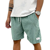 Herren Shorts mit Kordelzug und aufgenähtem Etikett in Hellgrün