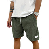 Herren Shorts mit Kordelzug und aufgenähtem Etikett in Grün