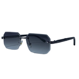 Herren Sonnenbrille mit geometrischen Gläsern und Metallsteg in Doppelgrau
