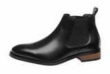 Herren Stiefeletten mit elastischen Seiteneinsätzen und Zuglaschen in Schwarz