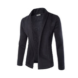 Herren Strickblazer Cardigan Elegant in Schwarz