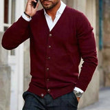 Herren Strickjacke in Burgunderrot