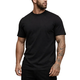 Herren-T-Shirt mit Rundhalsausschnitt und kurzen Ärmeln in Schwarz