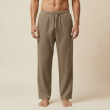 Herrenhose mit Kordelzug und geradem Bein in Khaki