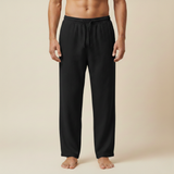 Herrenhose mit Kordelzug und geradem Bein in Schwarz