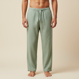 Herrenhose mit Kordelzug und geradem Bein in Grün