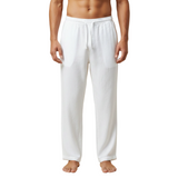 Herrenhose mit Kordelzug und geradem Bein in Weiß