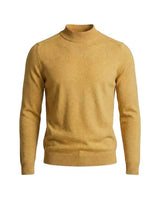 Herrenpullover mit langen Ärmeln, Stehkragen und gerader Form in Gelb