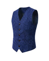 Herrenweste mit Knopfleiste, V-Ausschnitt und gerader Form in Blau