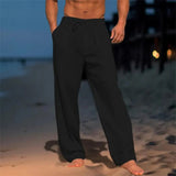Hose Herren Gerade Passform in Schwarz