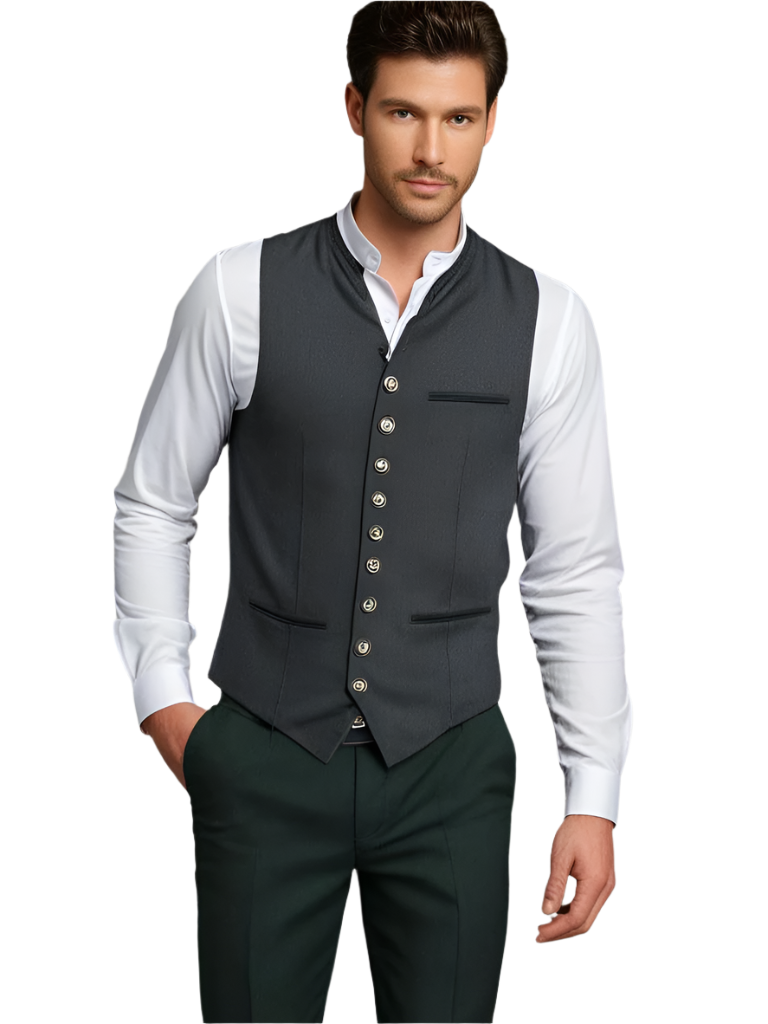 Armel - Elegante Herren Trachtenweste Grau