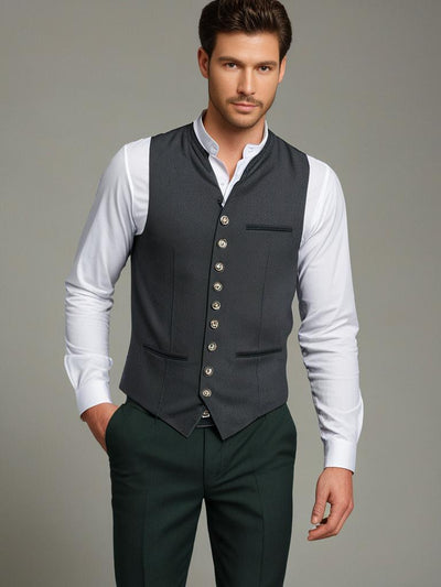 Armel - Elegante Herren Trachtenweste Grau