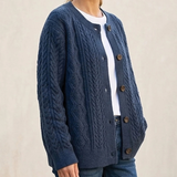Ikra | Damen Strickjacke mit muster, Knöpfen in Marineblau