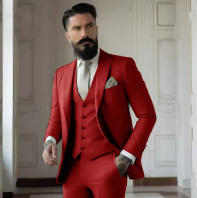 Herren Slim Fit Hochzeitsgastanzug | 3-Teilig