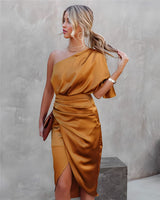 Valegia | Elegantes Partykleid aus Seide in Orange