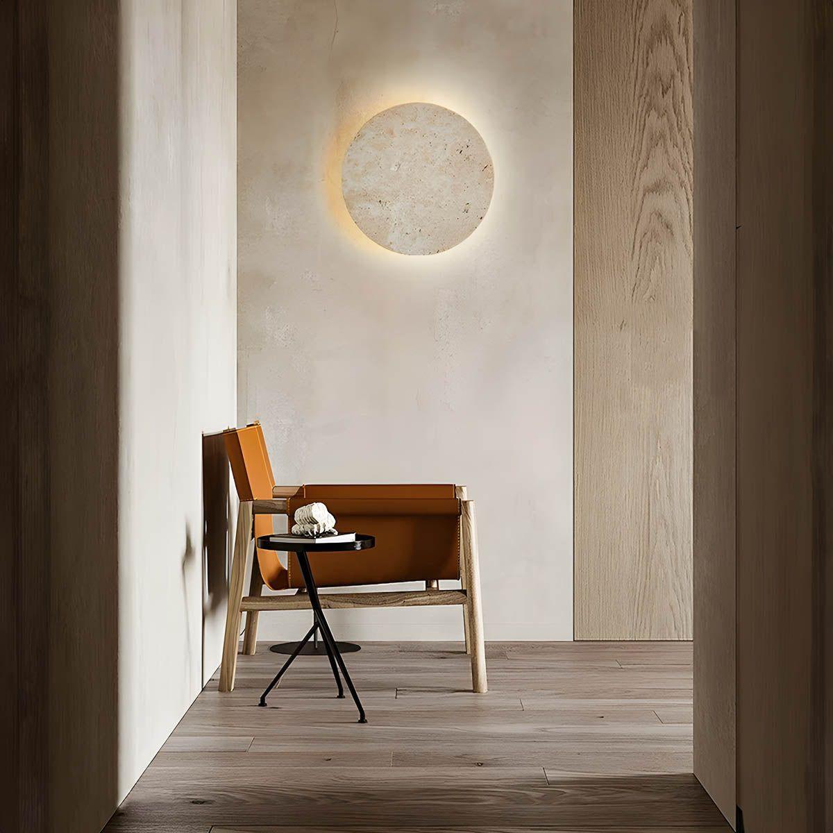 VintageRock Light - Vintage Runde Stein LED Wandleuchte