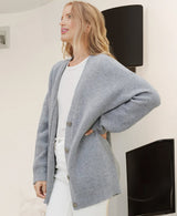 Renate | Kaschmir-Kokon-Strickjacke in Grau