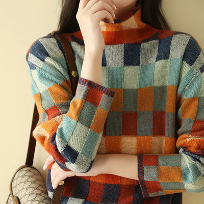 Clara Karierter Strickpullover
