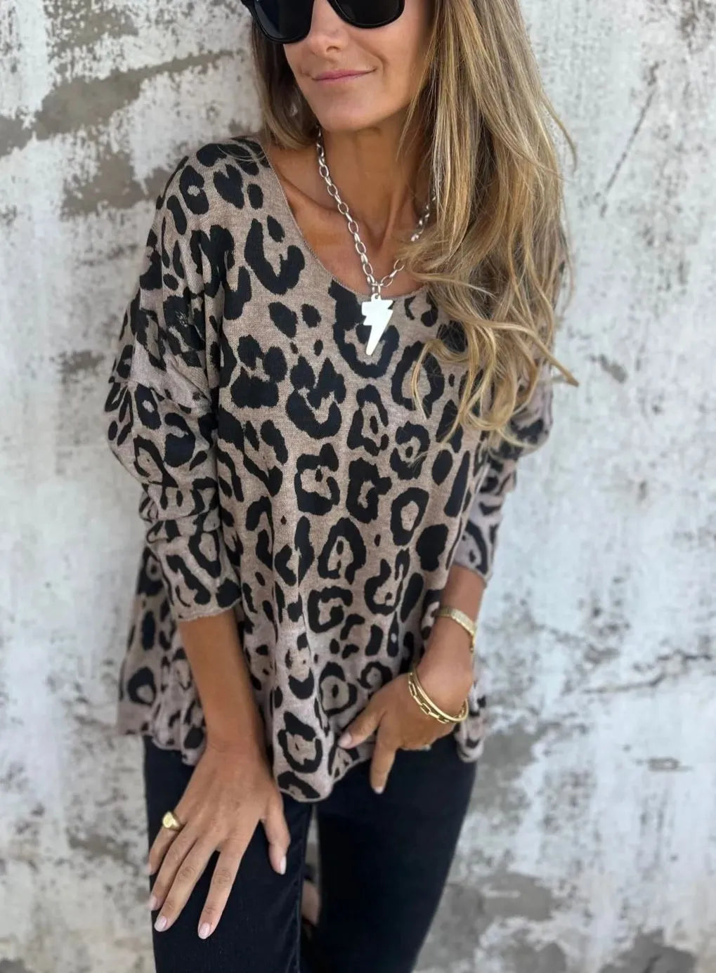 INA - PULLOVER MIT ANIMALPRINT