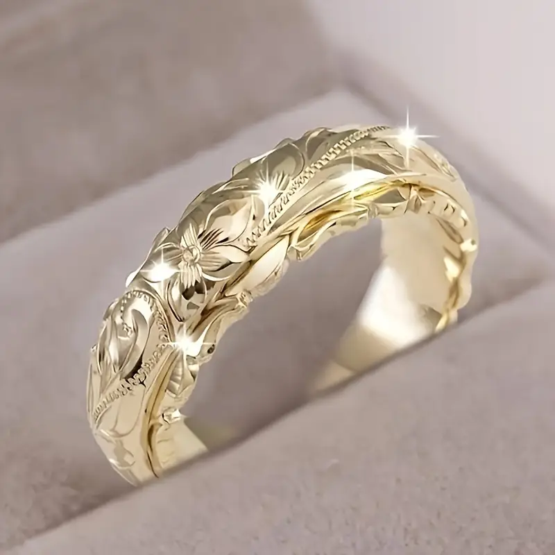Brillantgold-Ring mit Blumenmuster