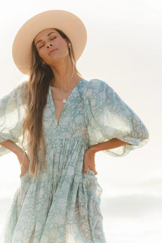 Damenkleid – Viskose – Boho-Blumenmuster – Sommerstil