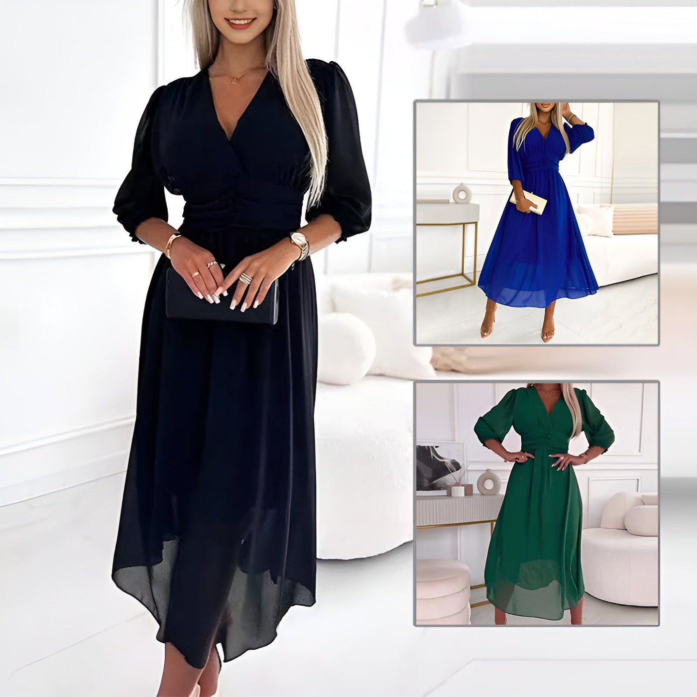 Aurea | Luftiges Kleid aus Seidenchiffon