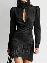 Maliana – Jeans Minikleid in Schwarz