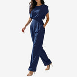 Ariia™ Maßgeschneiderter Cinched Jumpsuit in Blau