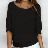 Fiora - Atmungsaktiver 3/4-Arm-Pullover in Schwarz