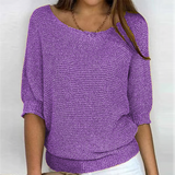 Fiora - Atmungsaktiver 3/4-Arm-Pullover in Lila