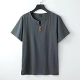 Leinen-T-Shirt mit Button-Down-Ausschnitt - Carter's in Grau