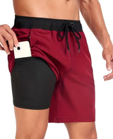 Adam – Badeshorts für Herren – Schnelltrocknende Strandbekleidung in Rot