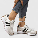 Johanna | Damen Frühlings Retro Schnürsneaker in Weiß