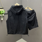 Ärmelloses Herrenwesten-Set leichte Utility Style Kapuze - Pedro in Schwarz