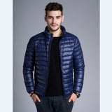 Leichte Herren-Steppjacke mit Kapuze und Reißverschluss - Tidus in Blau