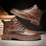 Lässige Herren-Stiefeletten aus Leder - Roderick in Braun