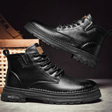 Lässige Herren-Stiefeletten aus Leder - Roderick in Schwarz