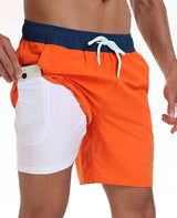 Adam – Badeshorts für Herren – Schnelltrocknende Strandbekleidung in Orange
