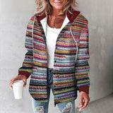 Annika | Damen Winter Freizeit Karo Hoodie Jacke in Mehrfarbig