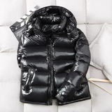 Jannik | Herren Winterjacke Mit Kapuze, Glänzendem Design Und Reißverschluss in Schwarz